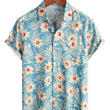 Men's Blue Hawaiian Floral Shirt