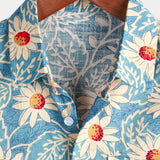 Men's Blue Hawaiian Floral Shirt