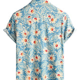 Men's Blue Hawaiian Floral Shirt