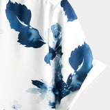 Men's White Floral Short-Sleeve Shirt