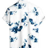 Men's White Floral Short-Sleeve Shirt