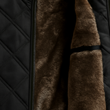 Men's Retro Quilted Fleece Jacket – Black