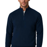 Men's Stand Collar Quarter-Zip Sweater – Cobalt