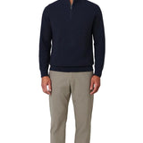 Men's Stand Collar Quarter-Zip Sweater – Cobalt