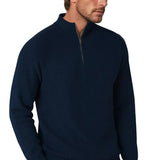 Men's Stand Collar Quarter-Zip Sweater – Cobalt