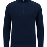 Men's Stand Collar Quarter-Zip Sweater – Cobalt