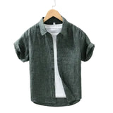 Men's Short-Sleeve Linen-Blend Shirt