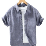 Men's Short-Sleeve Linen-Blend Shirt