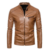 Men's Leather Jacket with Fur Trim