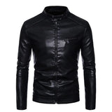 Men's Leather Jacket with Fur Trim