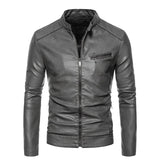 Men's Leather Jacket with Fur Trim